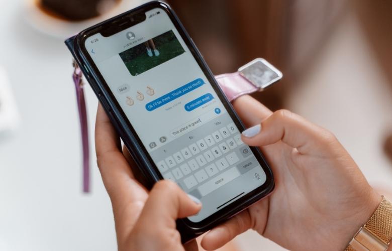 a close-up of the text message screen on a phone