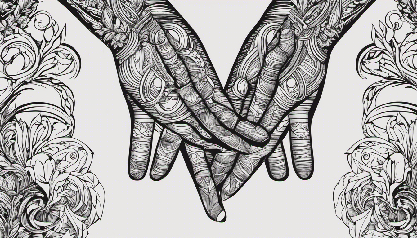 the essence of unwavering devotion with an image of two hands clasped tightly, adorned with intricately designed silver rings, symbolizing the unbreakable bond of Christian love and the strength it brings to one's faith